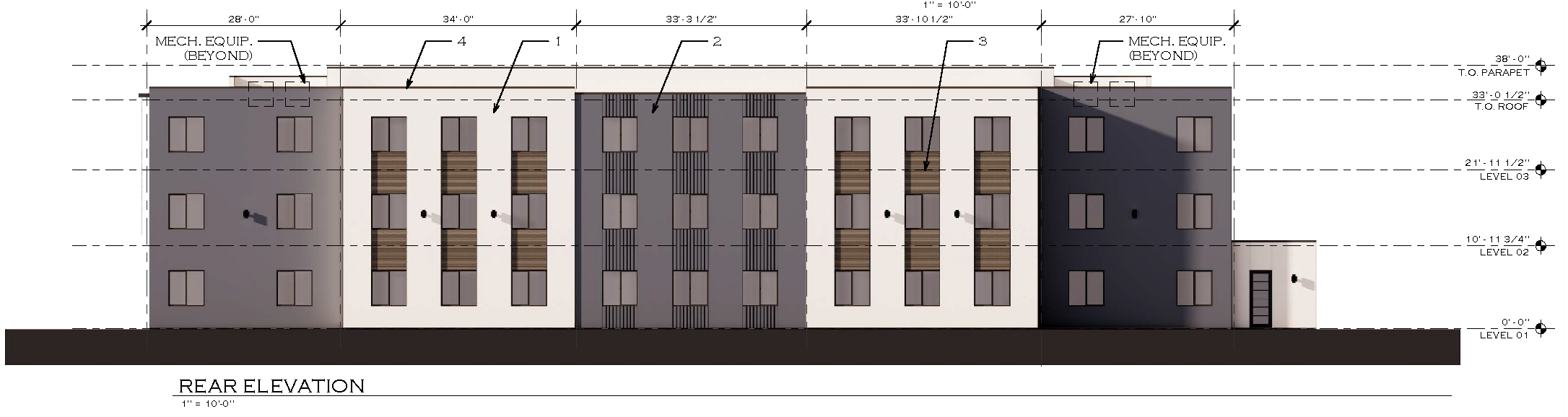 Nellis Housing Rear Elevation Plans
