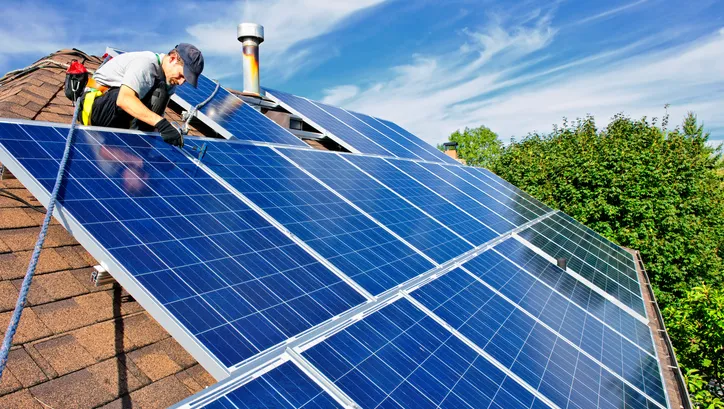 Solar Panels on a Roof