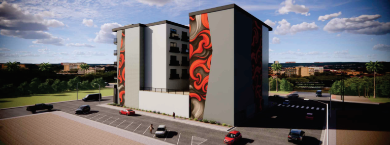 Apartment complex at 801 S. St Las Vegas Rendering