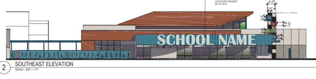 Southeast elevation of Skye Canyon Elementary School