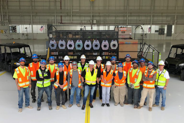 Group of electrical construction workers