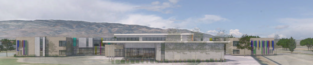 Elevation rendering of new elementary school on site of Pine Middle School