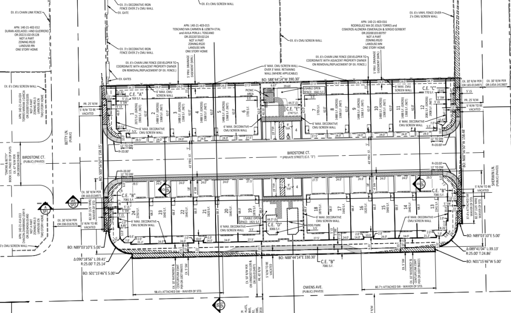 Plans for future Dovetail at Sunrise townhome complex in Sunrise Manor
