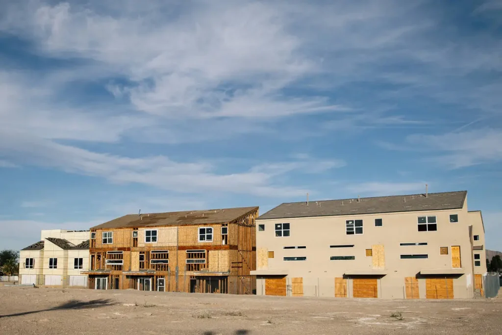 Exterior view of current state of townhome community.