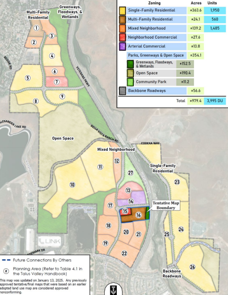 Master Plan Map of Talus Valley Villages