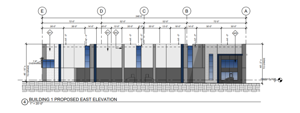 Elevation rendering for Chartwell Cimarron industrial center in Spring Valley