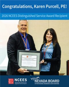 Image of Karen Purcell receiving the NCEES Western Zone Distinguished Service award.