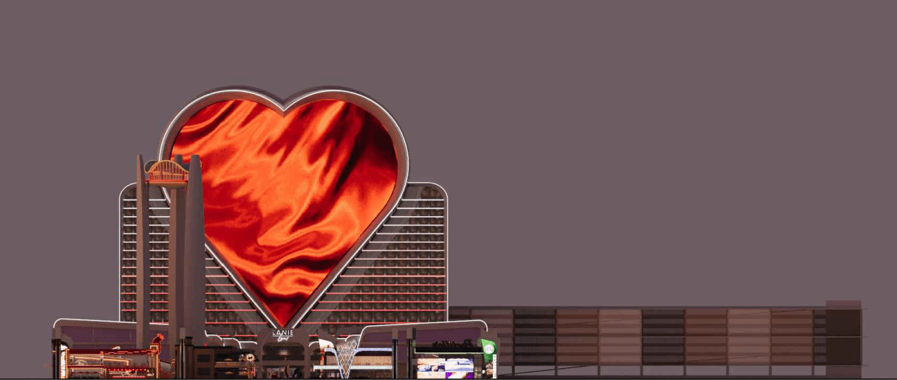 Preliminary rendering of heart-shaped resort coming to Las Vegas Strip by Steelman Partners