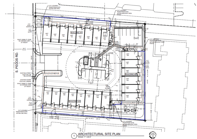Site plan of Pecos Commons Apartments in Paradise, Nevada