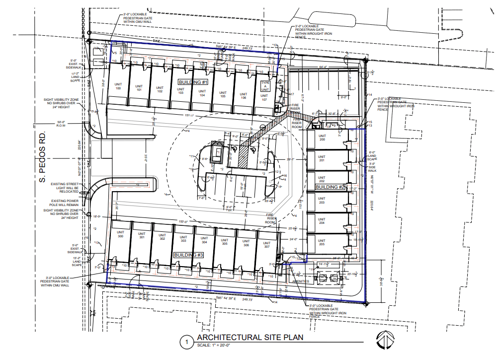 Site plan of Pecos Commons Apartments in Paradise, Nevada