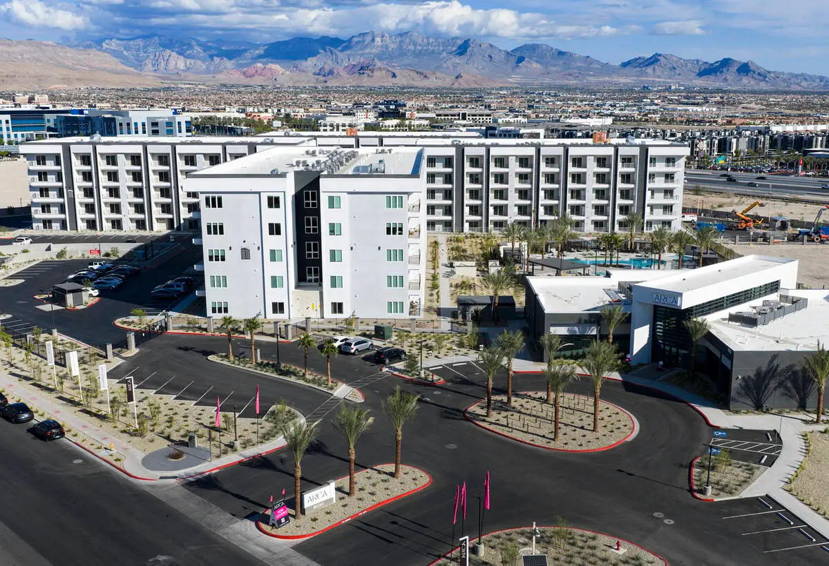 Aerial photo of new apartment building Arca