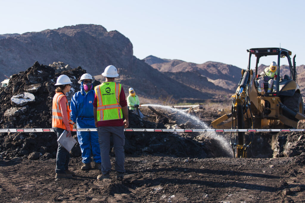 Broadbent & Associates, Inc. staff managing environmental remediation activities at a job site in southern Nevada.
