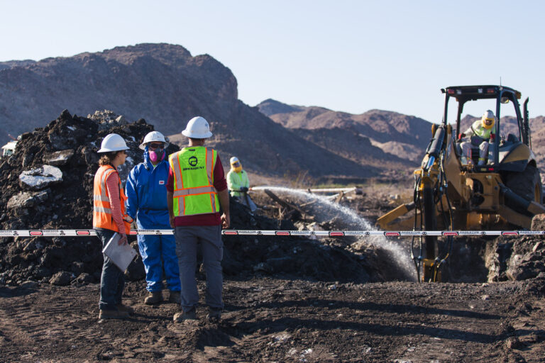 Broadbent & Associates, Inc. staff managing environmental remediation activities at a job site in southern Nevada.