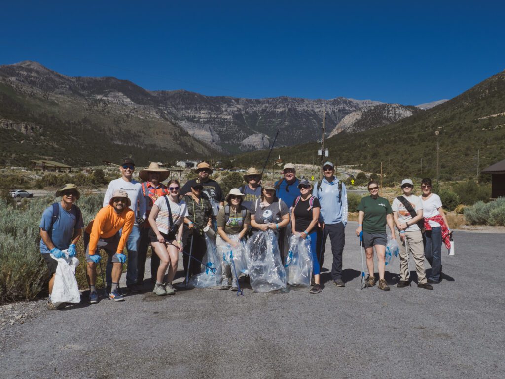 Broadbent & Associates, Inc. staff participate in the Green the Mountain cleanup effort in the Spring Mountains.