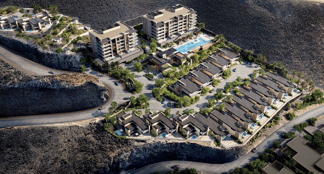 Aerial rendering of MacDonald Highlands Condominium Subdivision in Henderson by Wimberly Allison Tong & Goo