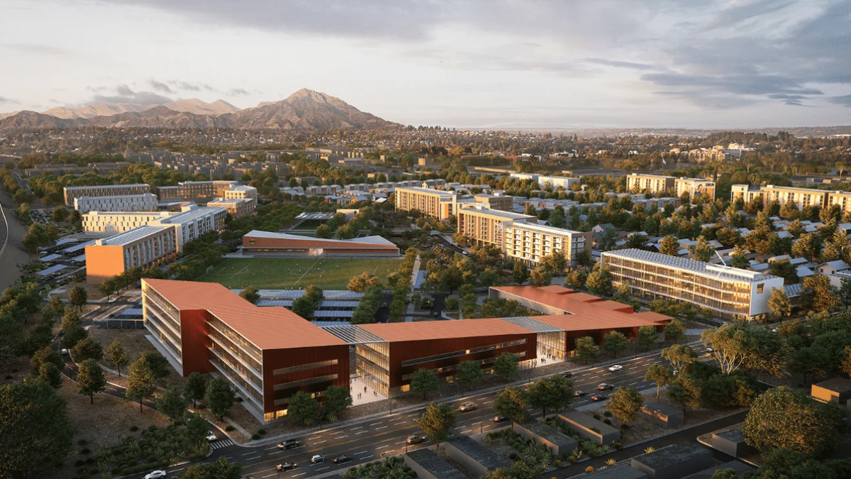 Aerial rendering of Desert Pines Redevelopment Project, taking over Desert Pines Golf Club