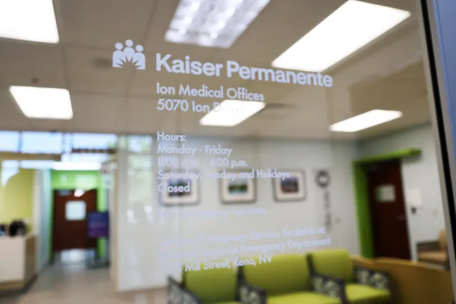 A photo of the lobby of a Kaiser Permanente Ion Medical Offices in Sparks taken on July 1, 2026.