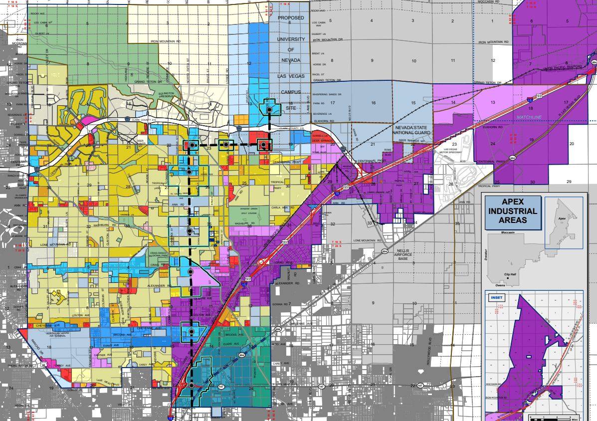 Map of Tule Springs East potential redevelopment area