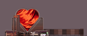 Preliminary rendering of the heart-shaped resort proposed at the skeleton of SkyVue in Paradise by Steelman Partners