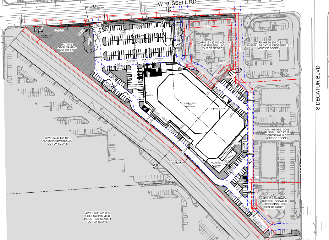 Site plan of proposed hockey arena in Spring Valley, Nevada by Klai Juba Wald Architecture + Interiors