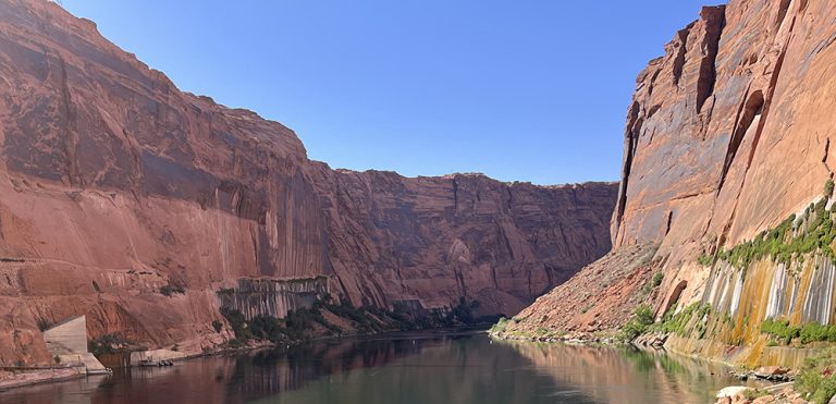 Image of the Colorado River snaking through a canyon