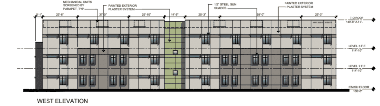 Elevation drawing of the Mater Academy Sahara Ave. charter school in Winchester.