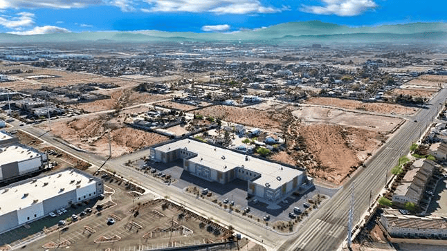 Aerial rendering of Southwest Bay, a 3.89-acre development in Southwest Las Vegas.