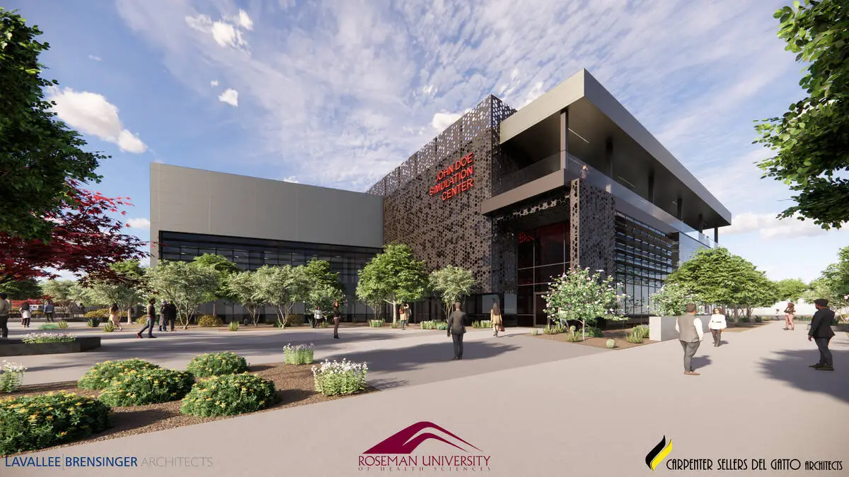 Rendering of proposed Roseman University Clark County Simulation Laboratory in Summerlin