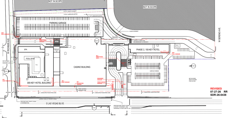 Site plan for proposed Silverado hotel/casino in Enterprise, Nevada