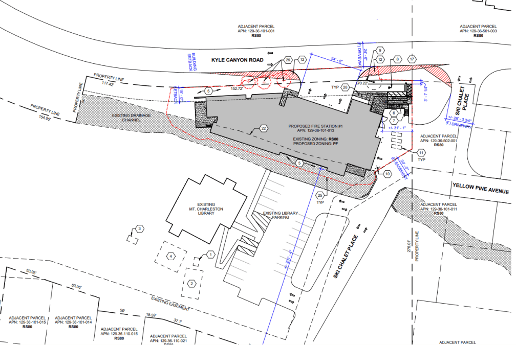Site Plan of the fire station coming to Mt. Charleston, Nevada.
