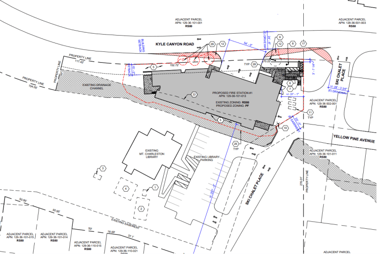 Site Plan of the fire station coming to Mt. Charleston, Nevada.