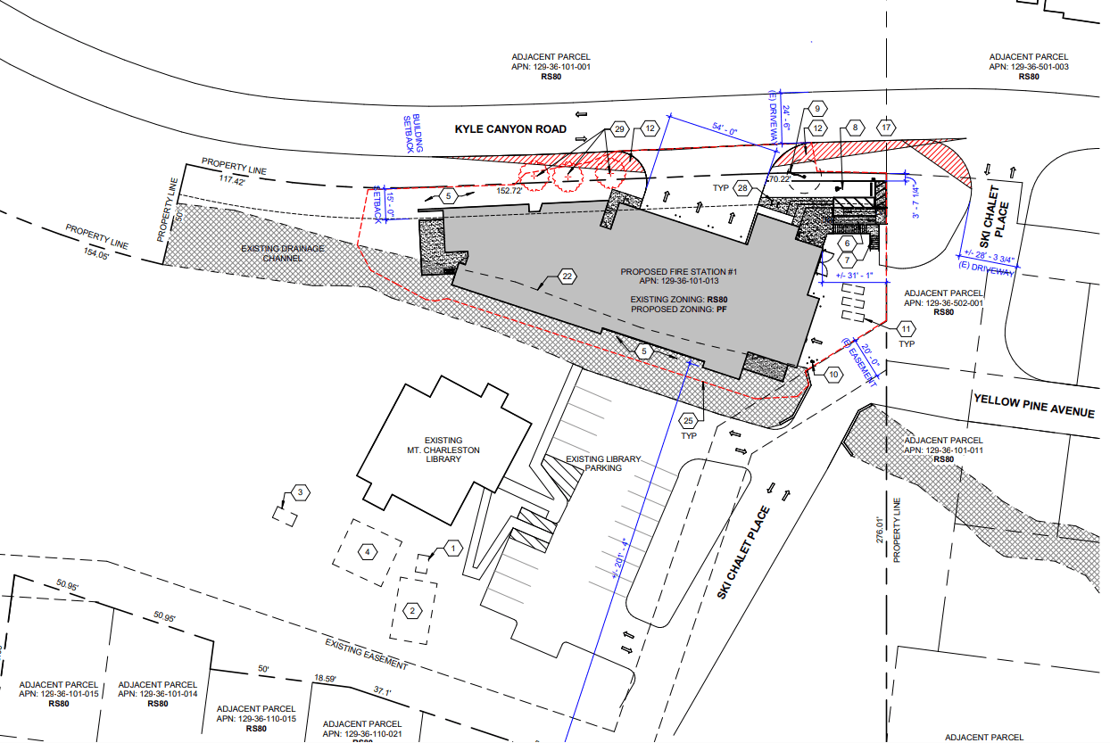 Site Plan of the fire station coming to Mt. Charleston, Nevada.