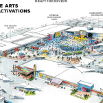 Sketch of Commercial Center by Gensler, including the Sahara Event Center redevelopment in Las Vegas, Clark County, Nevada.