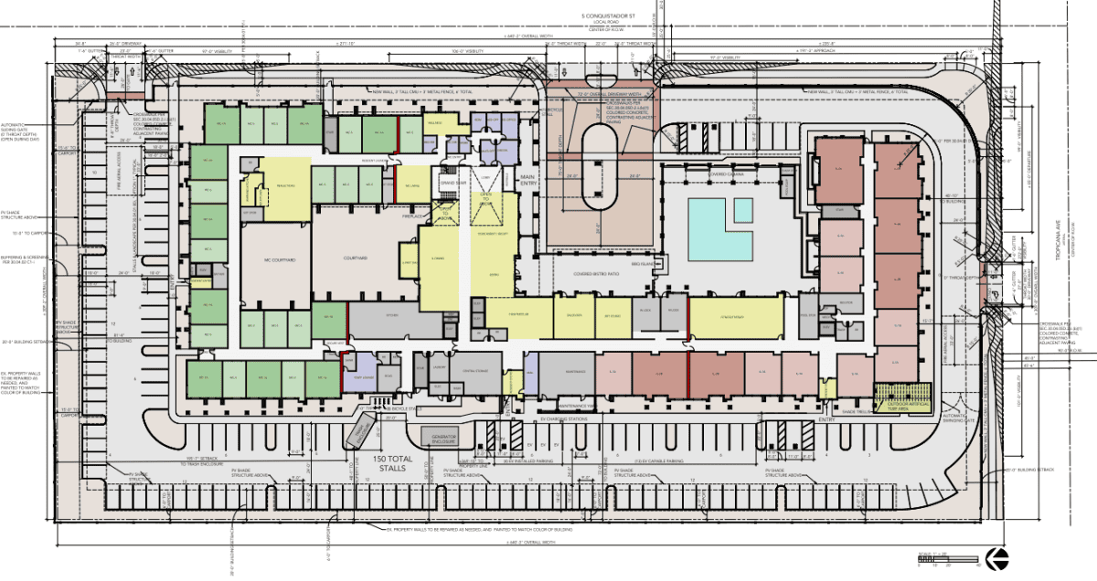 Site plan by CBTWO Architects of the proposed 160-unit senior community in Spring Valley by Edgemark Development