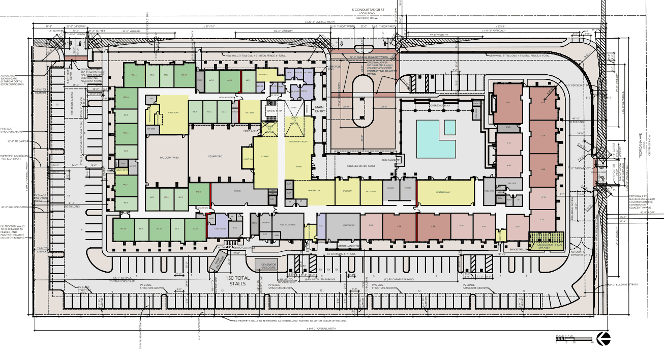 Site plan by CBTWO Architects of the proposed 160-unit senior community in Spring Valley by Edgemark Development
