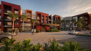 Rendering of Jewel (formerly the Pearl) apartments coming to Las Vegas, Nevada's Chinatown by Perlman Architects.