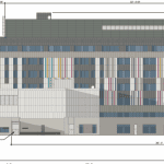 Elevation rendering of Intermountain Health Children's Hospital by Shepley Bulfinch and Gensler.