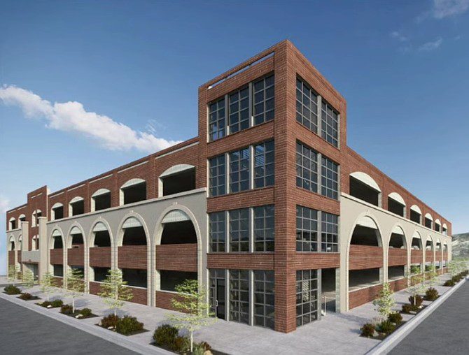 Rendering of the proposed Carson City City Hall and parking garage, part of the downtown revitalization project.