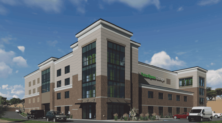 Rendering of planned Extra space Storage-branded facility named Pyramid Storage in Sparks, Nevada