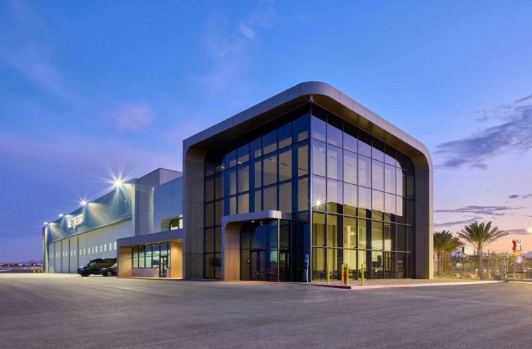 Visual of NetJets new private aviation space at Harry Reid International Airport in Las Vegas.