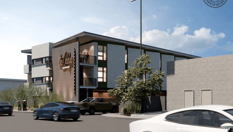 Rendering of the proposed infill apartment complexin Winchester at 2545 Lynnwood St. by ODELYA LLC and New Architectural Services Co.