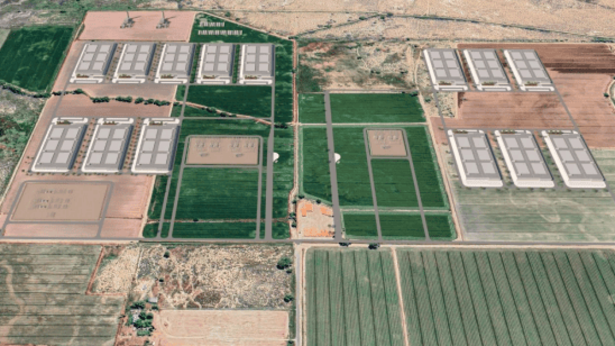 Aerial rendering of the proposed Monarch Data Center in Lyon County, Nevada