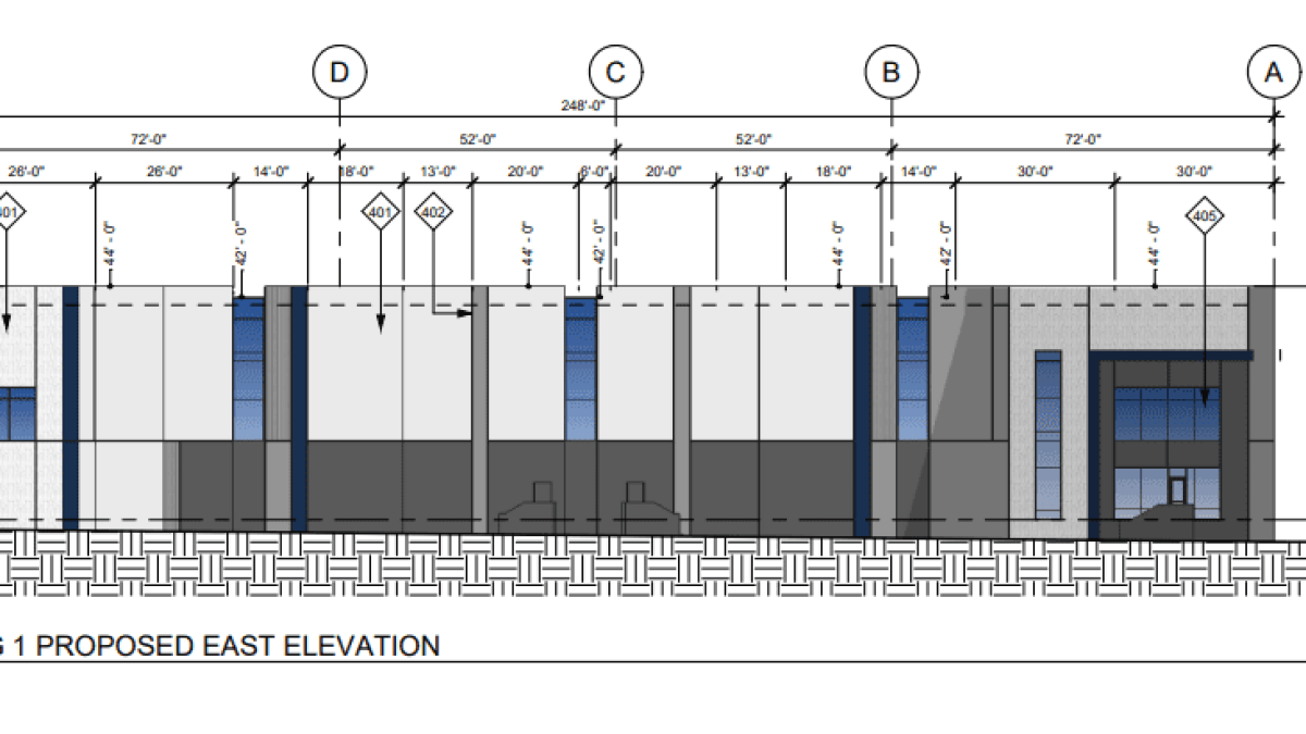 Elevation rendering for Chartwell Cimarron industrial center in Spring Valley