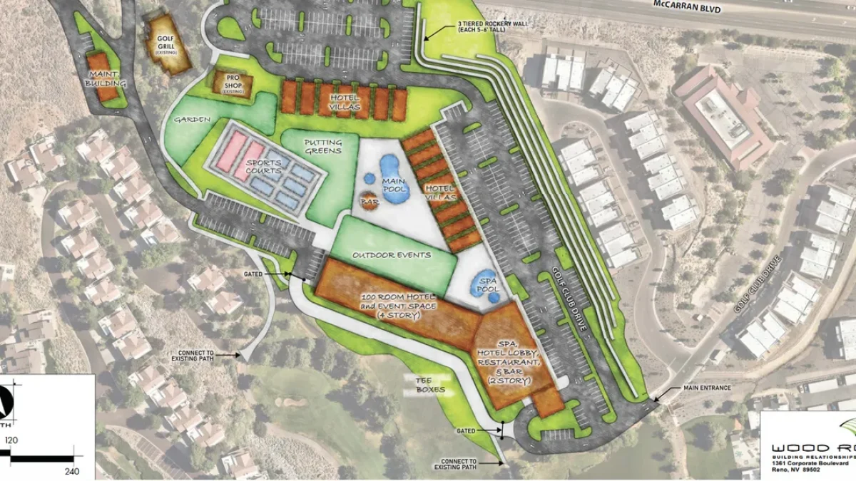 Aerial Plans for Lakeridge Golf Course Hotel in Truckee Meadows