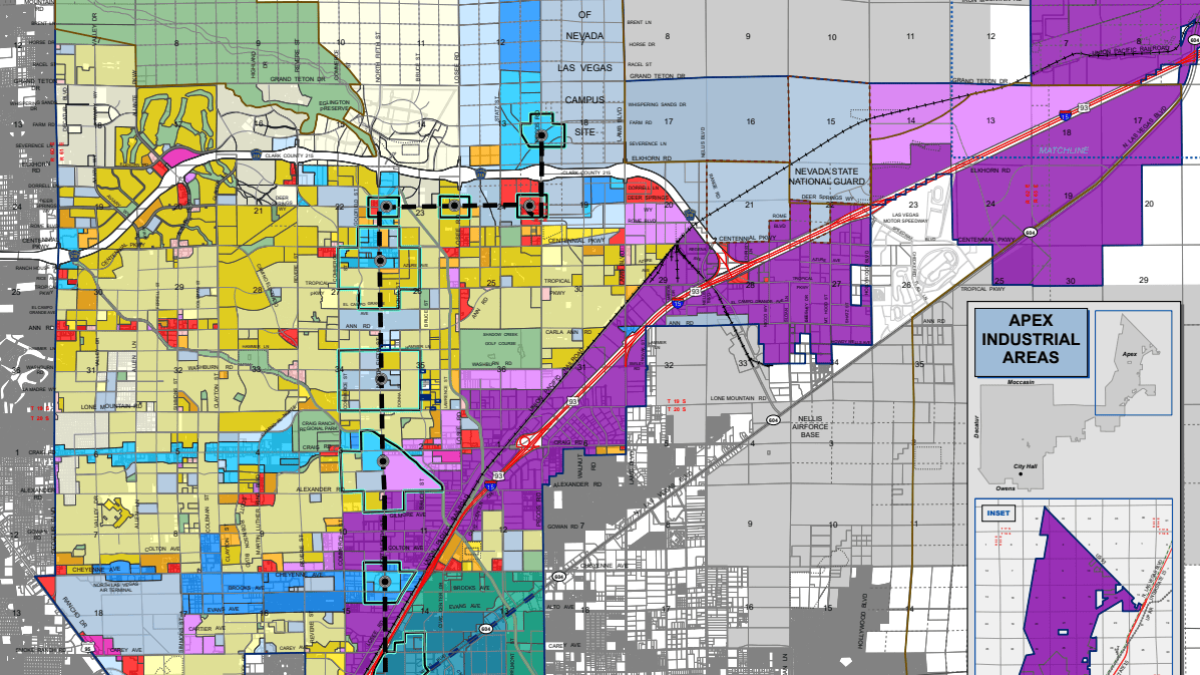 Map of Tule Springs East potential redevelopment area