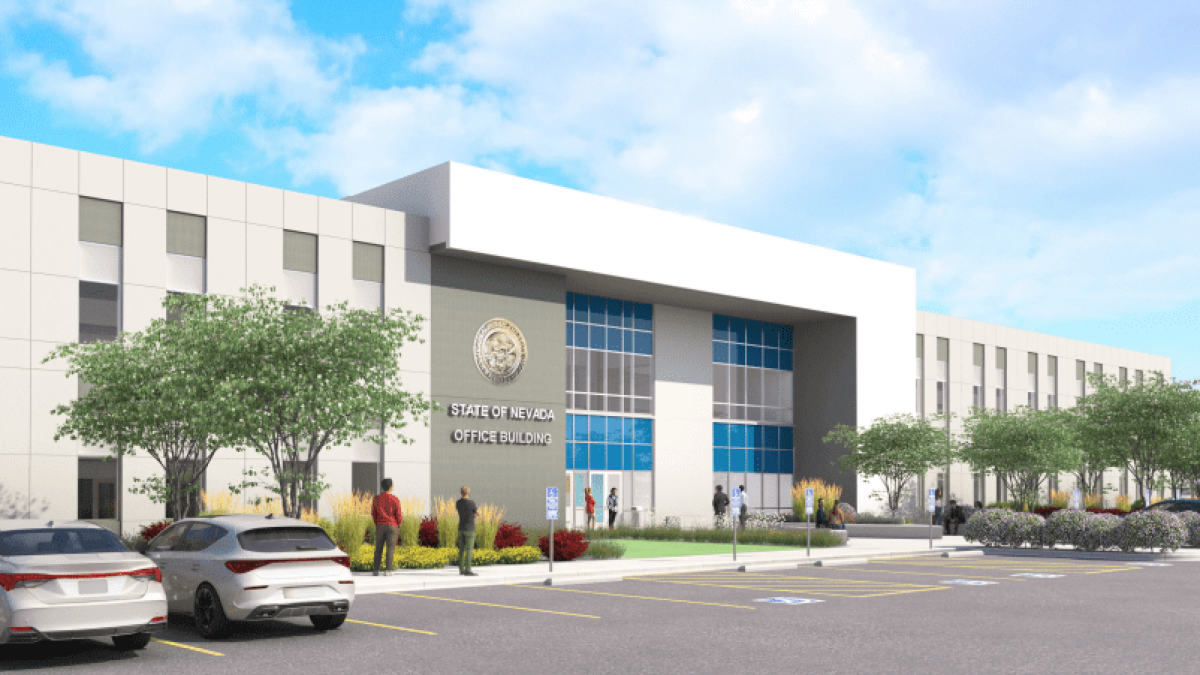 Modern public works office building exterior