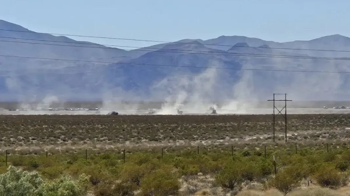 Dust caused by construction of Greenlink West Credit: Basin and Range Watch