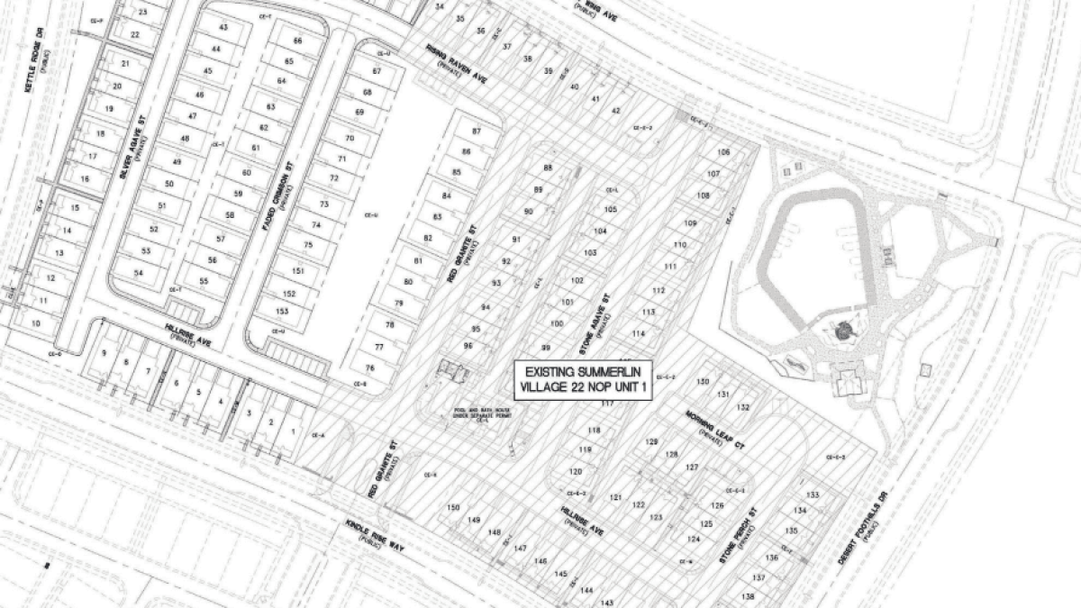 Layout of a townhome development site